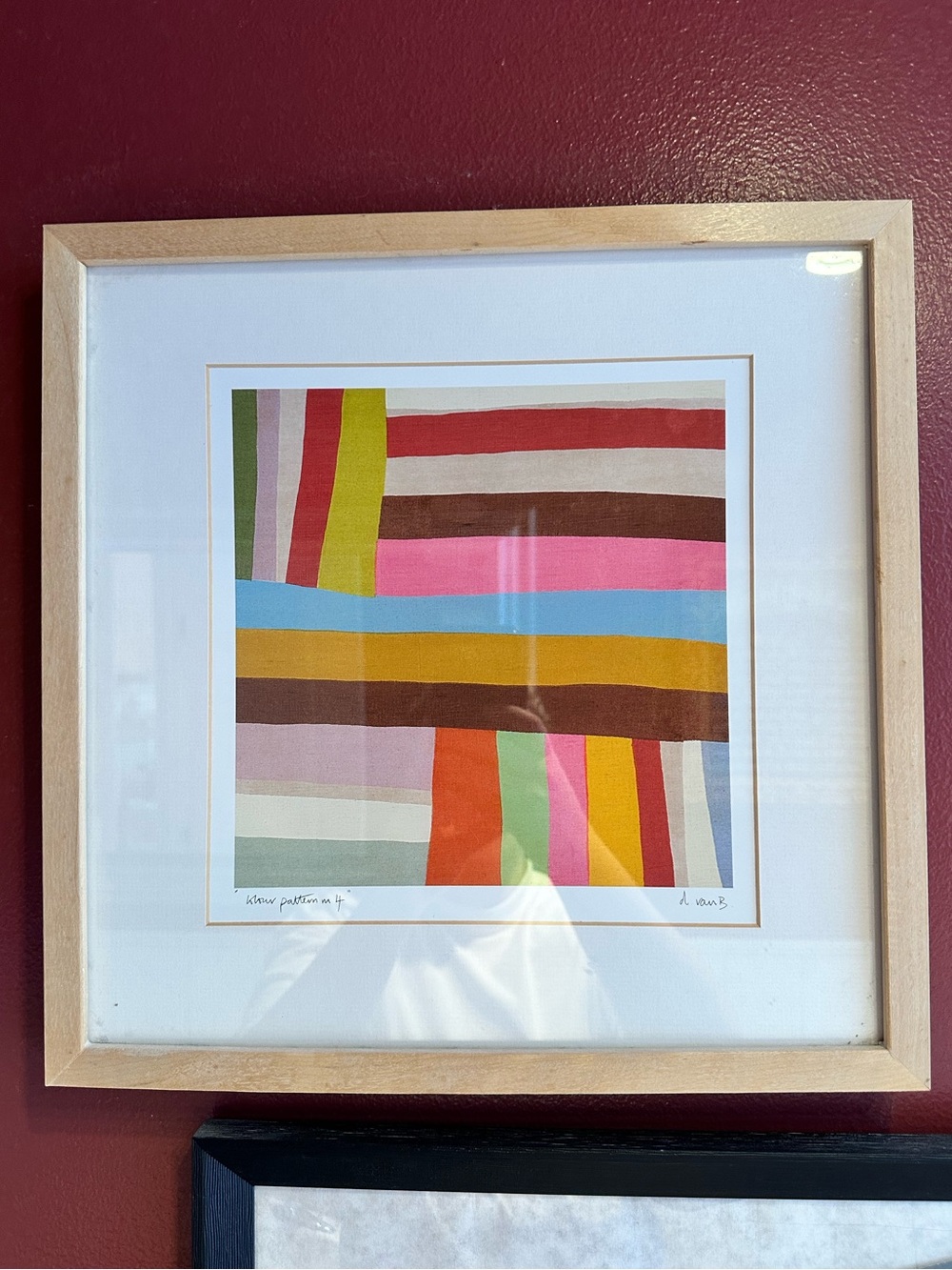 IKEA D Van B 'Colour Pattern No. 4’ Signed Lithograph 1999 Wall Art, 15 x 15 in